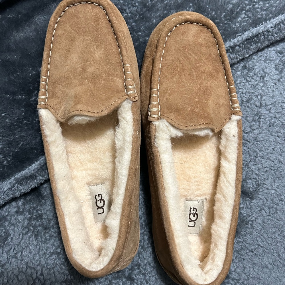 UGG Women's Brown Suede Cozy Slippers
